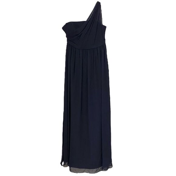 Alfred Angelo Navy Single Shoulder Empire Waist Maxi Formal Dress NWT Size US 8 - Picture 1 of 5